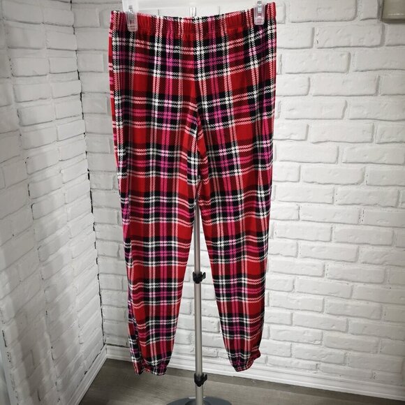 Betsey Johnson Ladies Size Small Black, White, Red, & Pink Plaid 2 Piece PJ Set - Picture 4 of 14